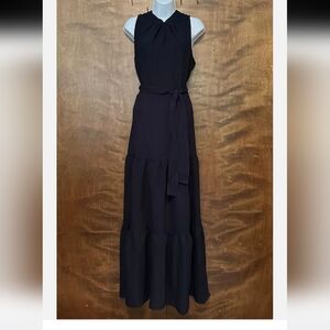 ANNE KLEIN Navy Halter Maxi Dress Sz.12